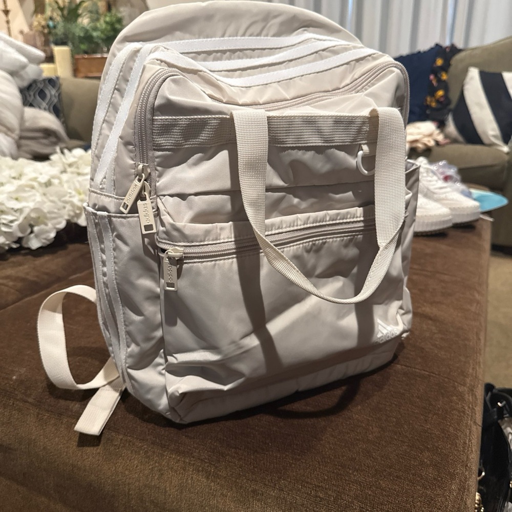 Adidas Cream Quilted Backpack
